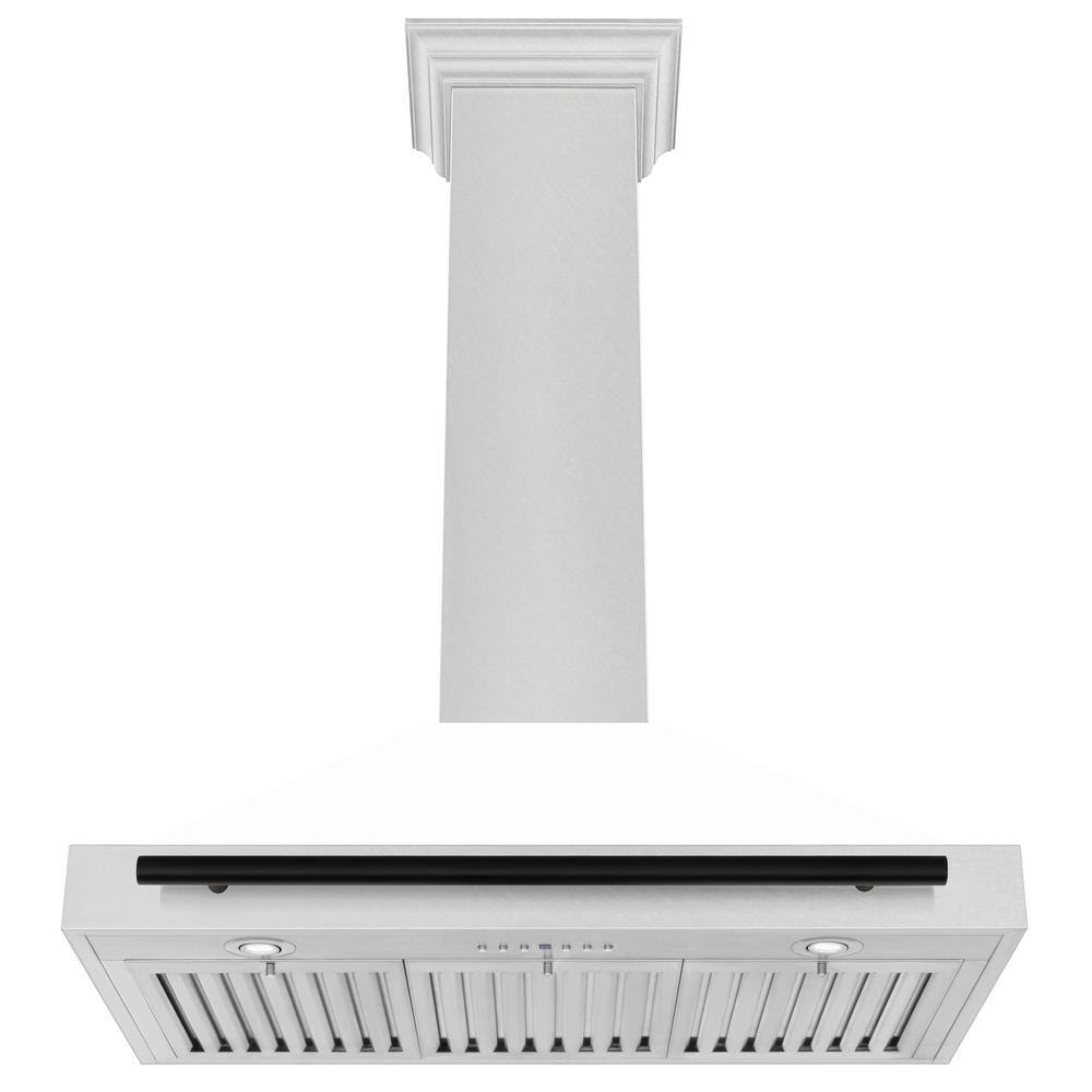 36" White Matte and Stainless Steel Wall Mount Range Hood