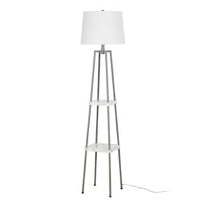 Hampton Bay Carver 58 in. Black Downbridge Floor Lamp 24123-000 - The ...