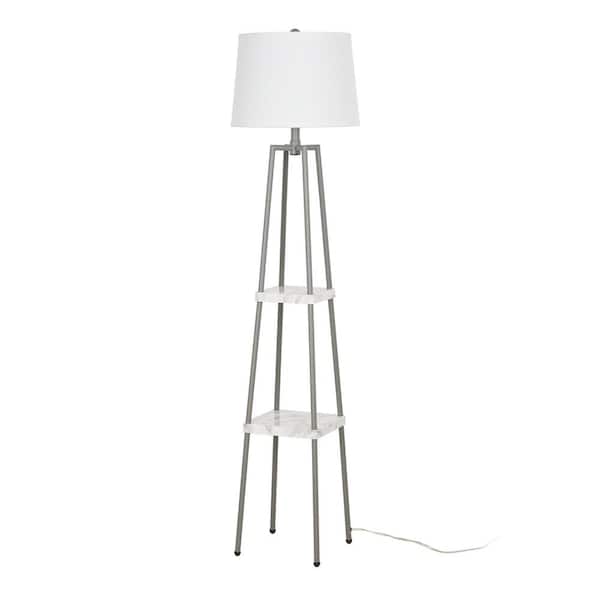 Catalina Lighting 58 in. Gray Etagere Floor Lamp
