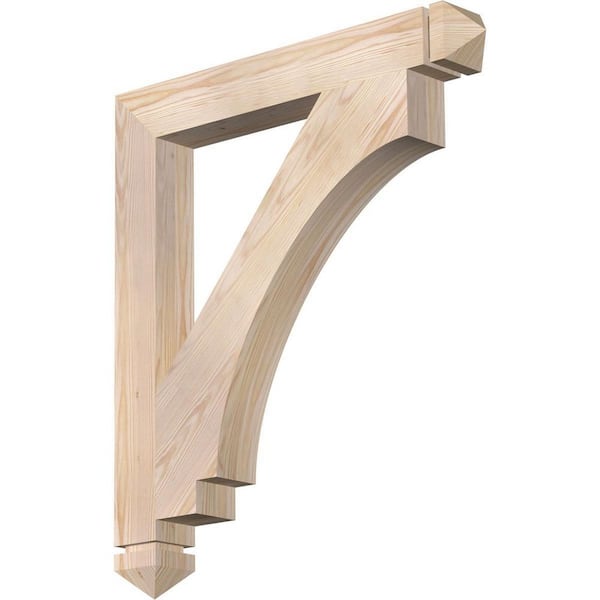 Ekena Millwork 3.5 in. x 32 in. x 28 in. Douglas Fir Imperial Arts and Crafts Smooth Bracket