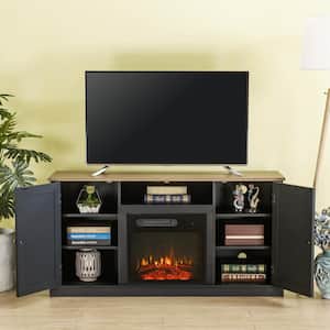 54 in. Charcoal TV Stand for TVs up to 60 in. with Electric Fireplace