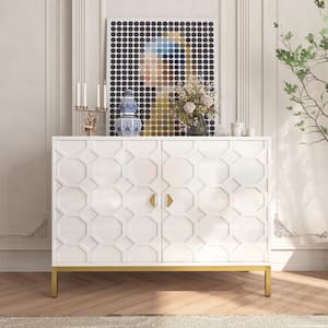 Indoors White Wood Top Accent Cabinet with 2-Doors