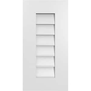 12 in. x 24 in. Rectangular White PVC Paintable Gable Louver Vent Non-Functional