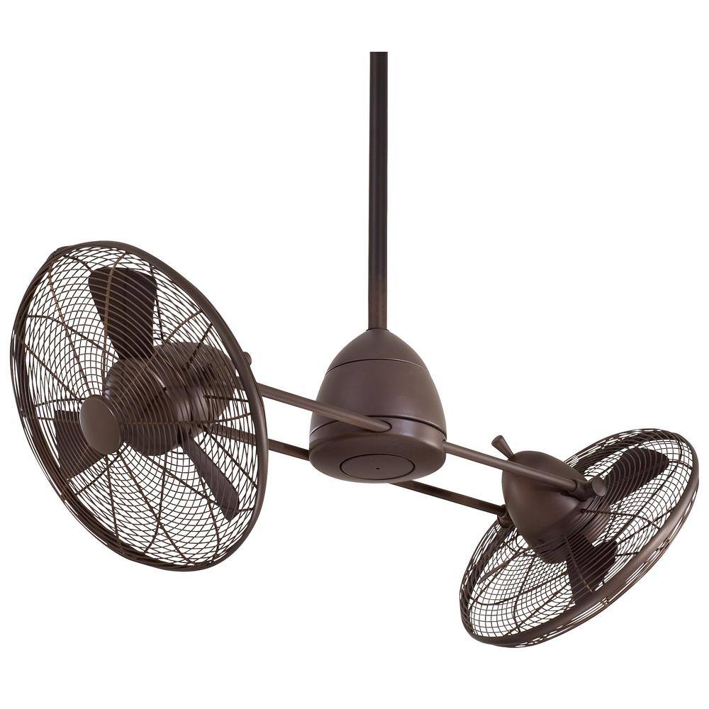 42" Oil Rubbed Bronze Dual Head Ceiling Fan with LED Light