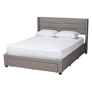 Braylon Gray Fabric and Composite Frame Queen Platform Bed