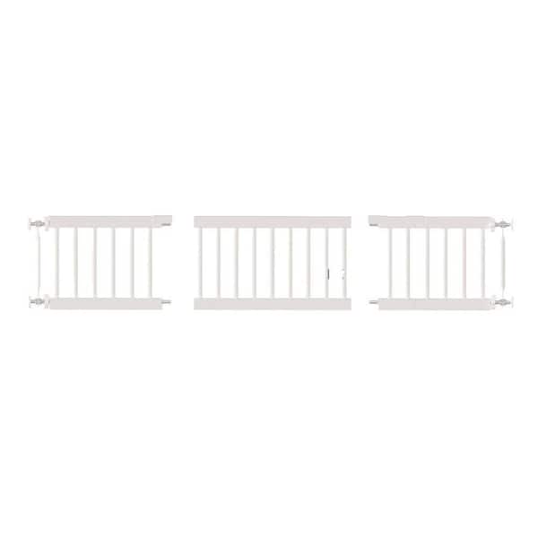 KIWDZFU Extra Wide Metal Dog Gate 18-45 Adjustable with 3 Extensions 14 Tall Pressure Mounted for Fence Panel White Steel