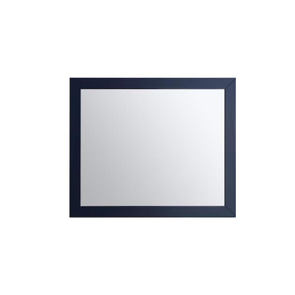 30 in. W x 36 in. H Rectangular Framed Wall Bathroom Vanity Mirror in Navy Blue 30 in. W x 36 in. H Rectangular Framed Wall Bathroom Vanity Mirror in Navy Blue