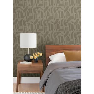 Carter Light Brown Flocked Geometric Flock Non-Pasted Non-Woven Paper Wallpaper