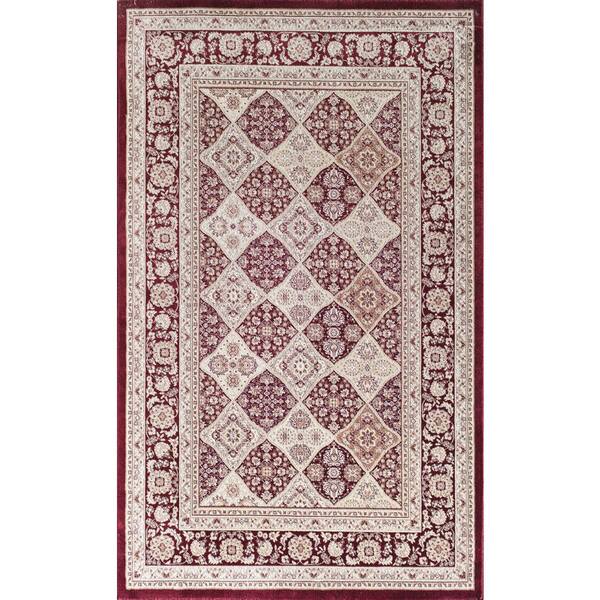 Rugs America Century Panel Red 8 ft. x 10 ft. Area Rug