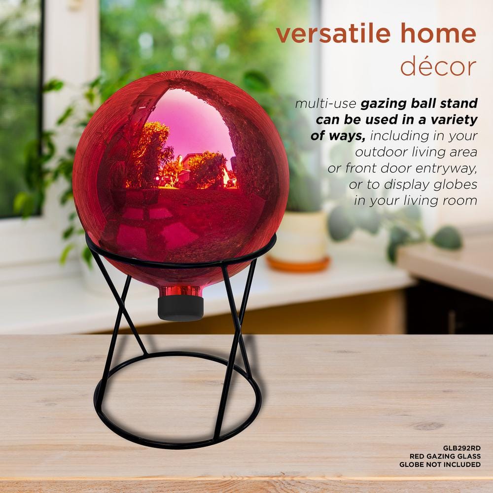Black Metal 11" Tall Indoor/Outdoor Gazing Globe Stand