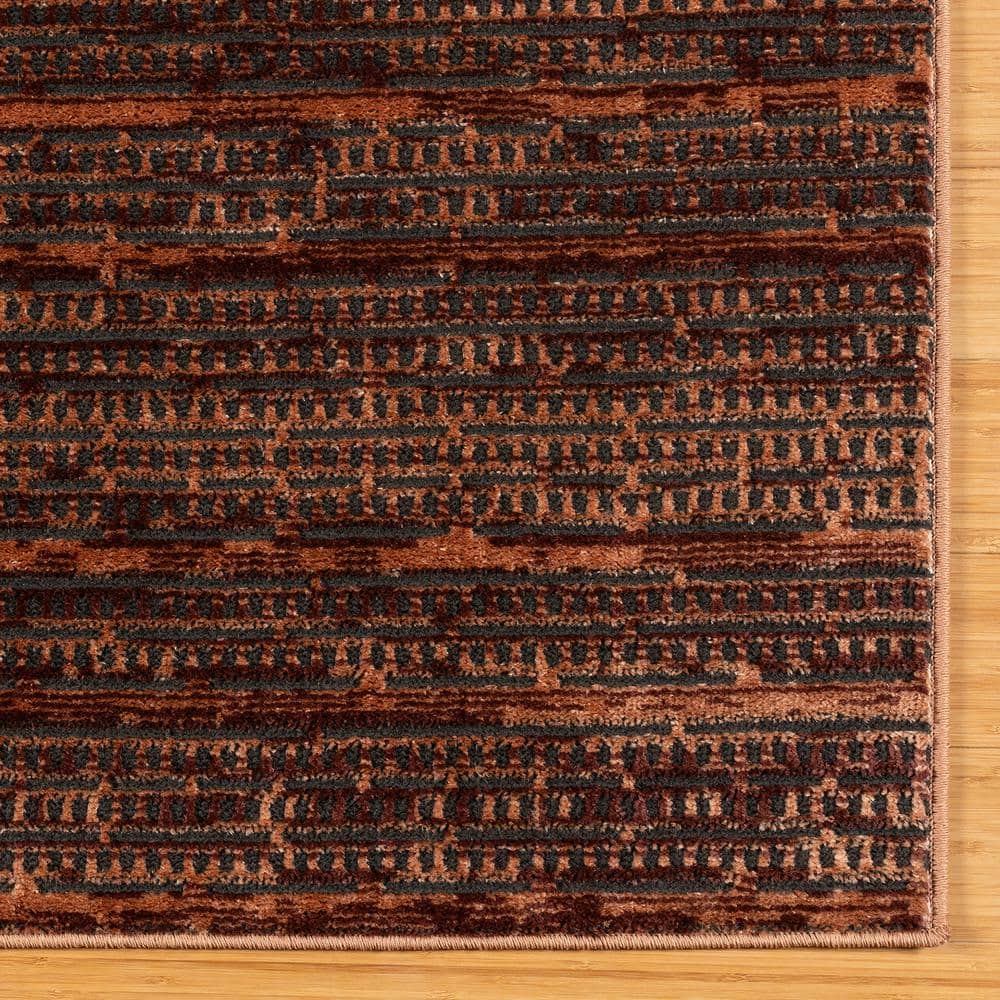 Missha Dario Dark Brown Tufted Rectangular Synthetic Rug, 6' x 9'