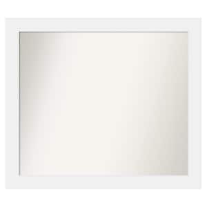 Corvino White 39 in. x 34 in. Custom Non-Beveled Matte Wood Framed Bathroom Vanity Wall Mirror