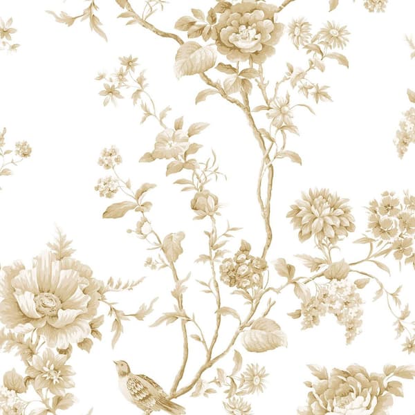 Floral Vine Antique Gold Wallpaper Sample