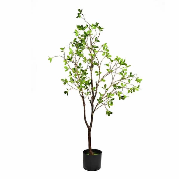 Vickerman 48 in. Artificial Potted Milan Leaf Tree