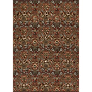 Kings Court Florence Brown 5 ft. x 7 ft. Traditional Rustic Area Rug