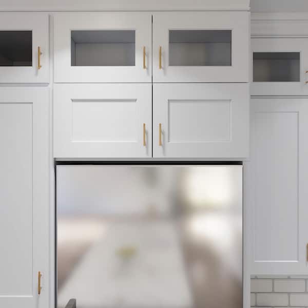 Easy-DIY 36 in. W x 24 in. D x 18 in. H Ready to Assemble Wall Refrigerator in Shaker White Kitchen Cabinet with 2 Doors