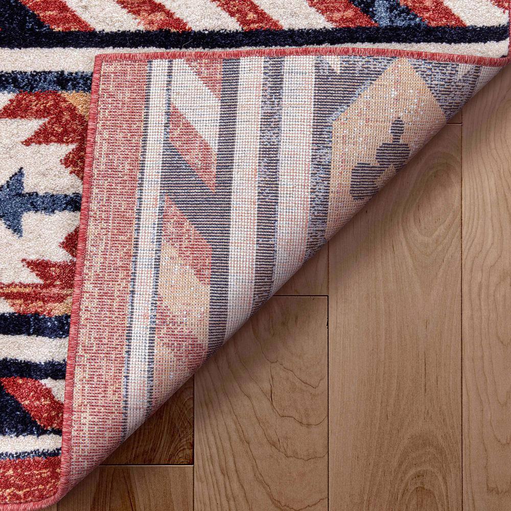 Crimson and Blue Southwestern Tribal Rectangular Rug