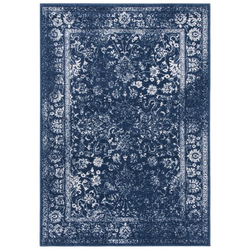 Adirondack Navy/Ivory 6 ft. x 9 ft. Border Distressed Area Rug price history on PriceWatchPro