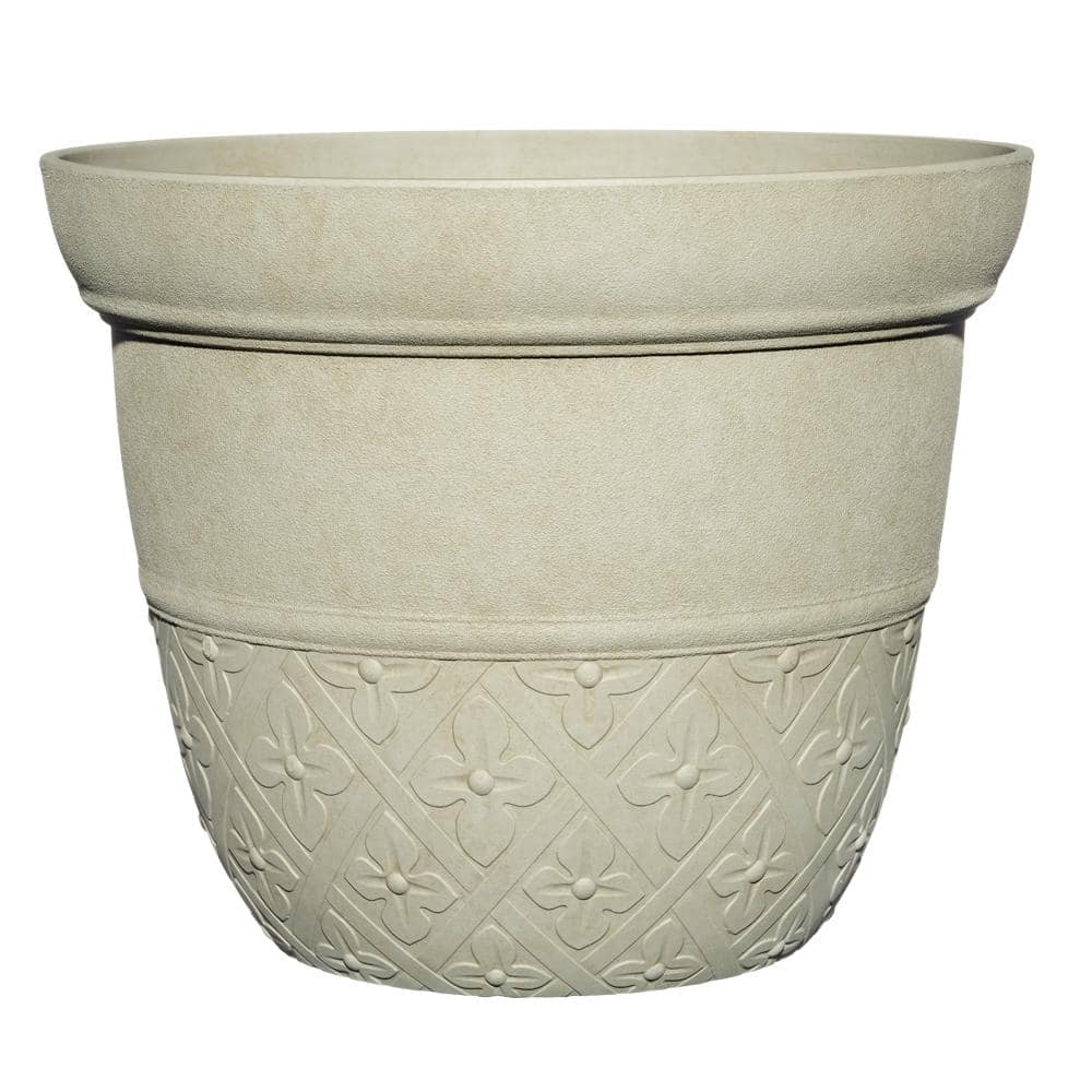 ( Case of 6 Counts12.5 in. Clover River Stone Resin Planter