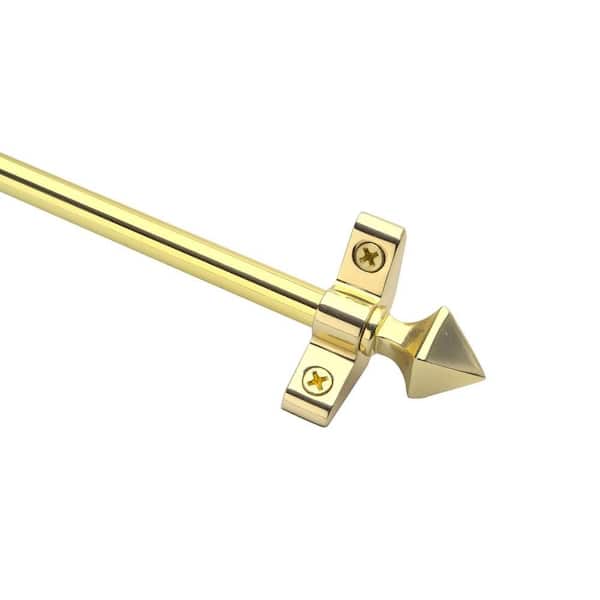 Zoroufy Plated Inspiration Collection Tubular 48 in. x 3/8 in. Polished Brass Finish Stair Rod Set with Pyramid Finials