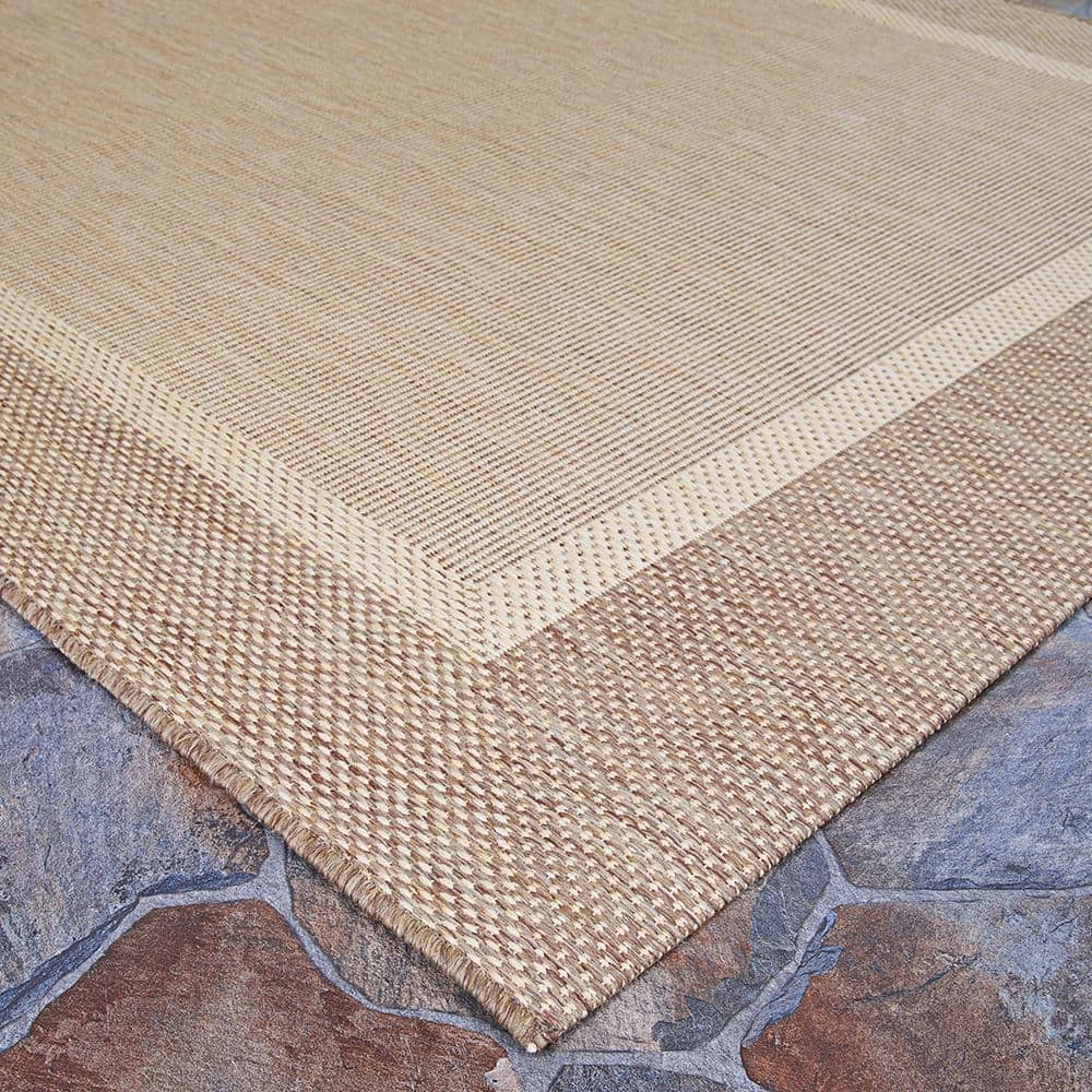 Recife Stria Texture Ivory-Blue 8 ft. x 11 ft. Flatwoven Solid Rectangle Indoor/Outdoor Area Rug - thumbnail 4