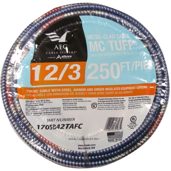 AFC Cable Systems 12/3 x 250 ft. Solid MC Tuff Cable 1705B42TAFC - The ...