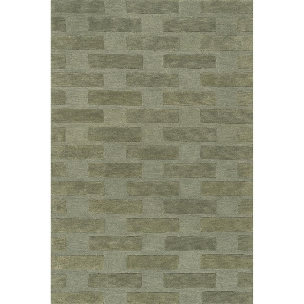Remy Crosshatch Wool Olive 10 ft. x 14 ft. Indoor/Outdoor Patio Rug