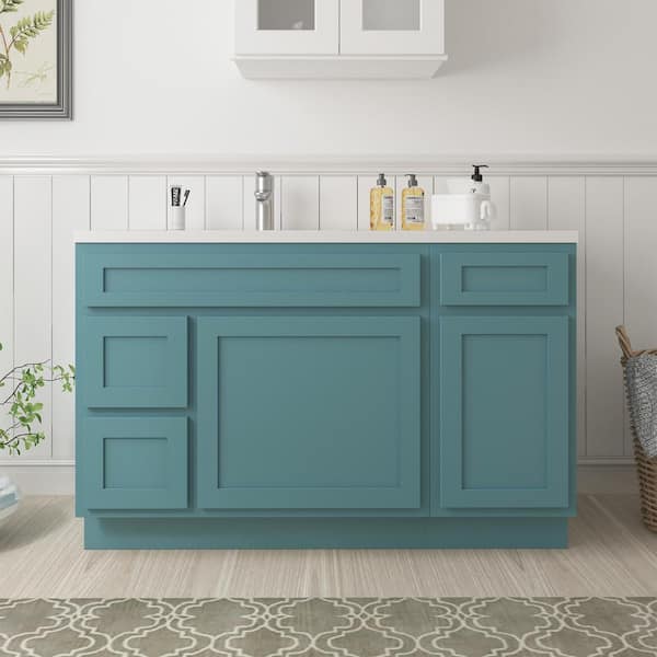 Vanity Art 51 in. W x 21 in. D x 32.5 in. H Bath Vanity Cabinet without Top in Sea Green