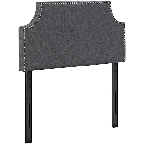 MODWAY Laura Gray Twin Upholstered Fabric Headboard