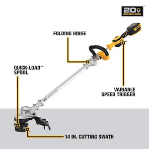 20V MAX Brushless Cordless Battery Powered String Trimmer Kit with (1) 5Ah Battery & Charger