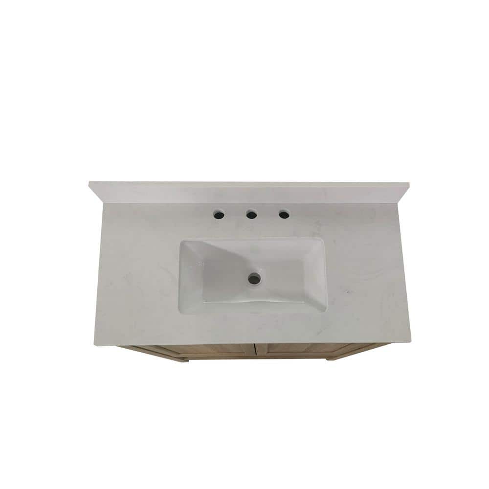 Vivien 36" Brown Wood Bathroom Vanity with Stoneware Surface