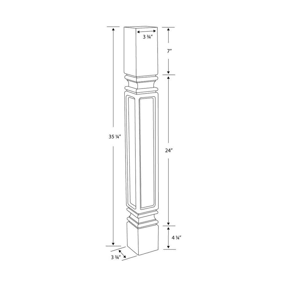 Unfinished Rubberwood Mission Style Kitchen Island Leg