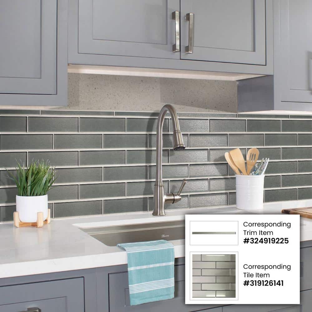 Apollo Tile 10 pack 0.6-in W x 12-in L Glass Glossy Pencil Liner Tile Trim (0.5 Sq ft/case)