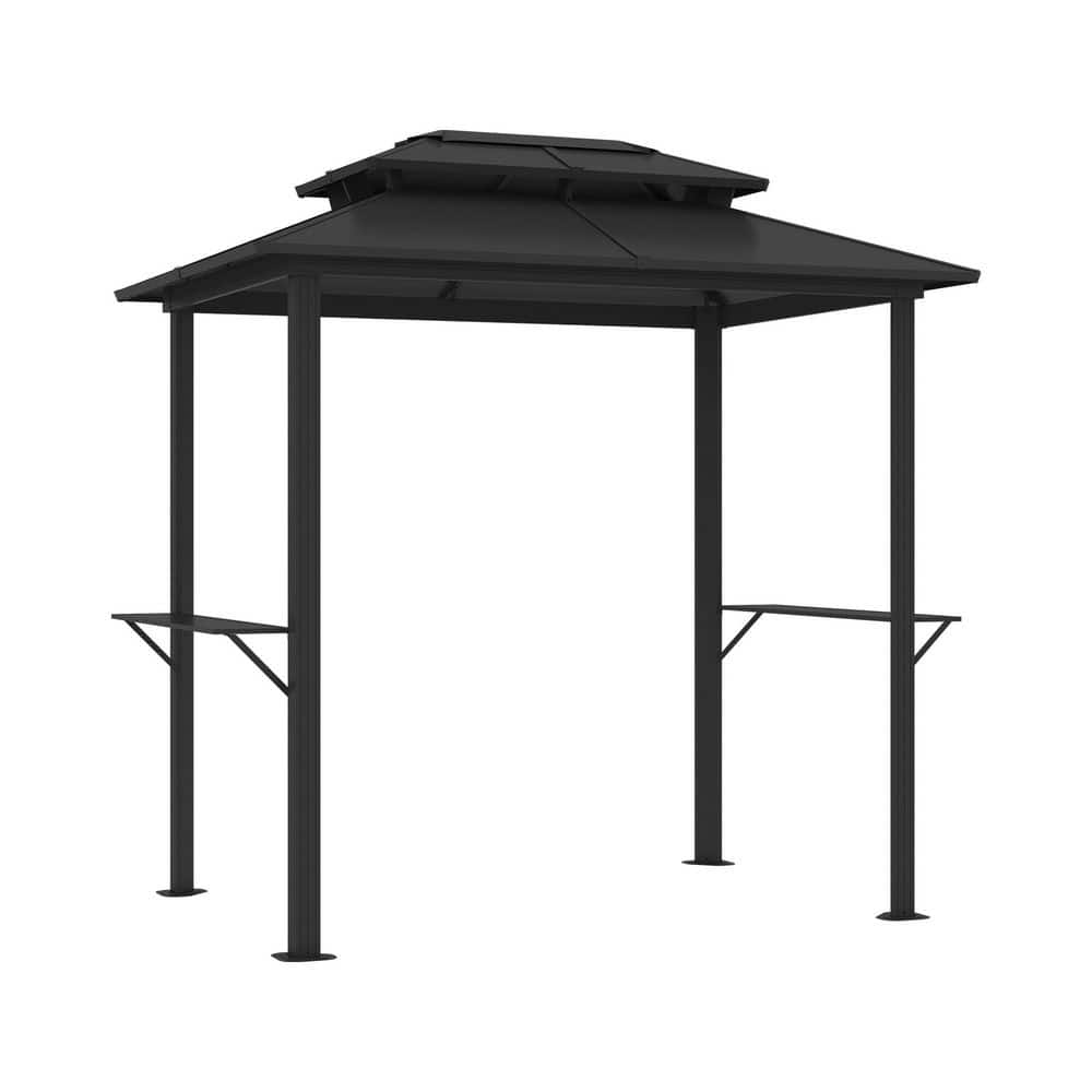8 ft x 6 ft. Gray Outdoor Aluminum BBQ Grill Gazebo with Double Galvanized Steel Roof and Ceiling Hooks price history on PriceWatchPro