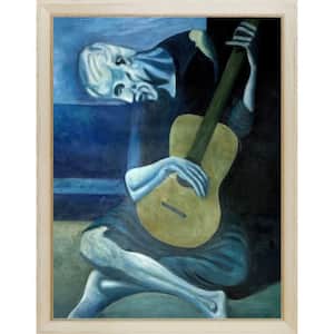 The Old Guitarist by Pablo Picasso Constantine Framed People Oil Painting Art Print 40.5 in. x 52.5 in.