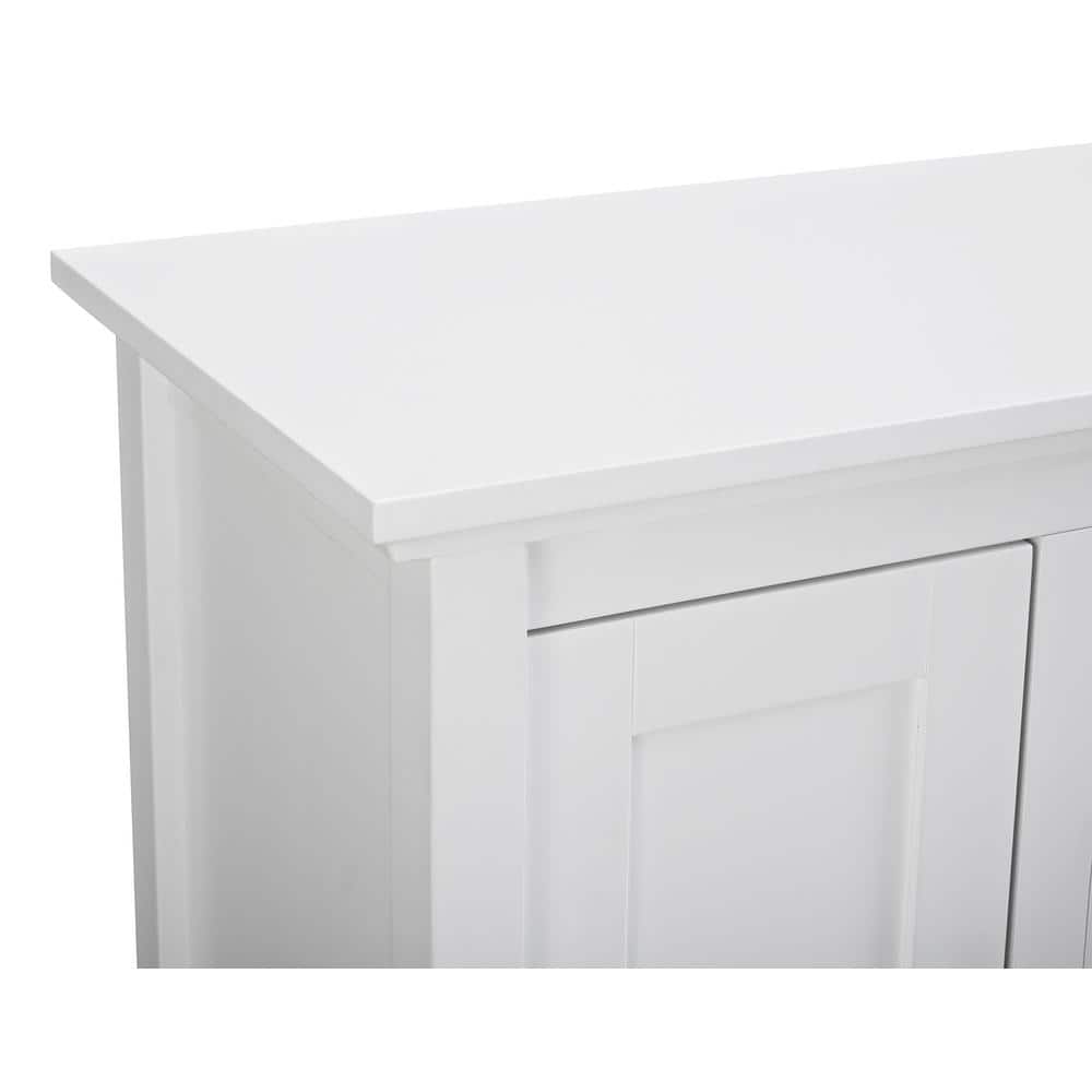 White 52" Wood TV Media Stand with Cabinets