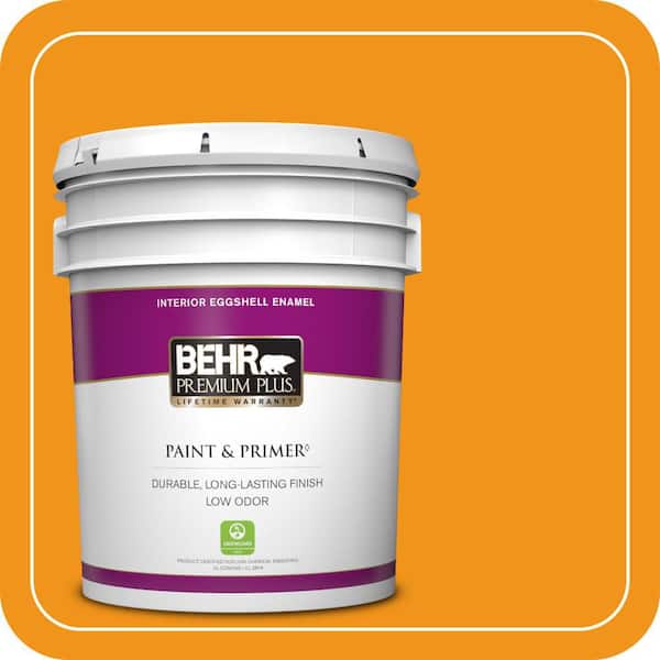 BEHR PREMIUM PLUS 5 gal. #290B-7 Yam Eggshell Enamel Low Odor Interior Paint & Primer