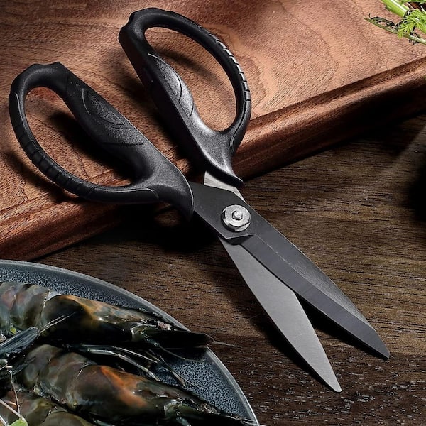 Numhew Black Titanium Plated Heavy Duty Japanese Kitchen Scissors