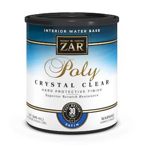 1 qt. Clear Satin Water-Based Interior Polyurethane - Crystal Clear