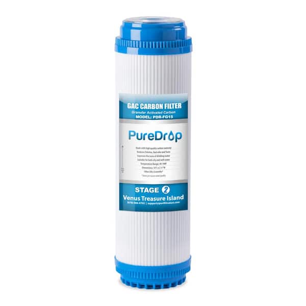 PureDrop High-Quality 2.5 in. x 10 in. GAC Granular Activated Carbon Water Filter Replacement Cartridge