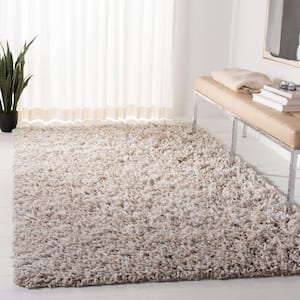 Rio Shag Beige/Ivory 4 ft. x 6 ft. Solid Area Rug