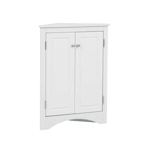 17.2 in. W x 17.2 in. D x 31.5 in. H Linen Cabinet with Adjustable Shelves in White