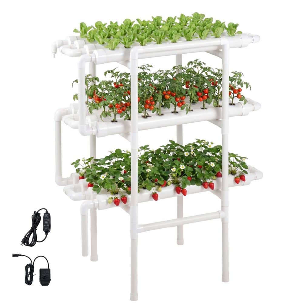 3-Tier Hydroponic Growing System Kit, 108-Site UPVC Pipe System with Timer Irrigation for Indoor Vegetable Herb Garden price history on PriceWatchPro