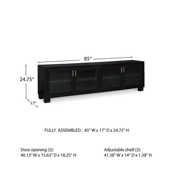 Signature DESIGN BY ASHLEY Winbardi Black TV Stand Fits TV's up to