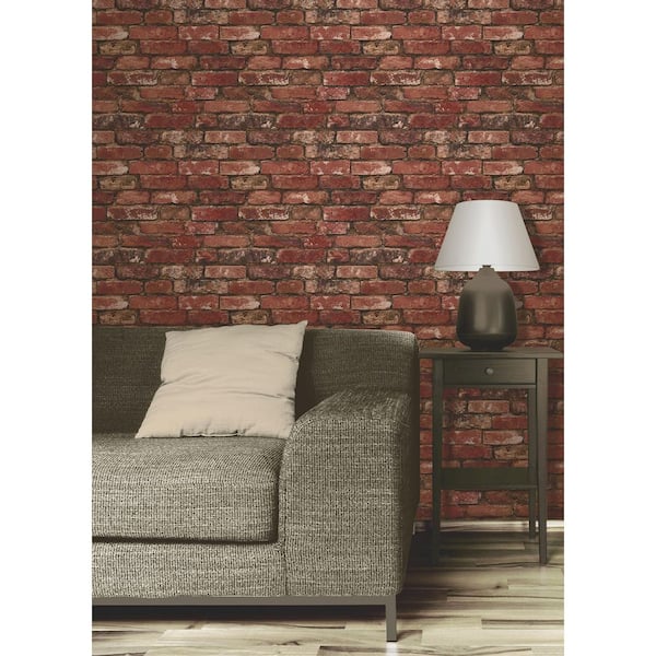 Davis Red Rustic Brick Non-Pasted Wallpaper Sample