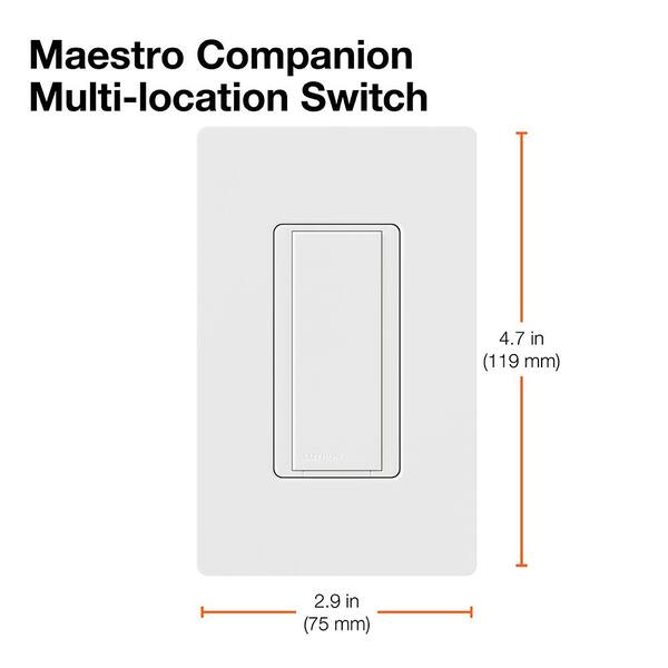 Lutron MA-AS-IV Maestro Multi-Location Companion Switch Ivory 
