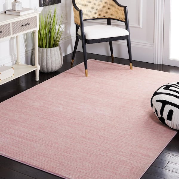 Vision 4 ft. x 6 ft. Pink Solid Color Area Rug