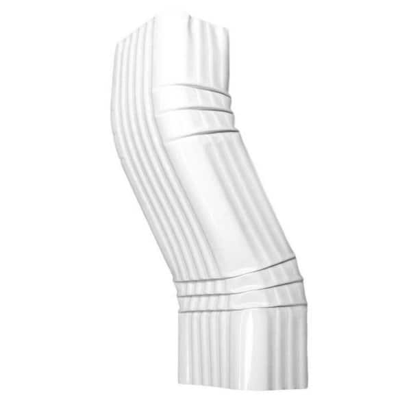 2 in. x 3 in. White Aluminum Downspout Extension, A Baked on White Finish and S-Shape Design to Match Your Home