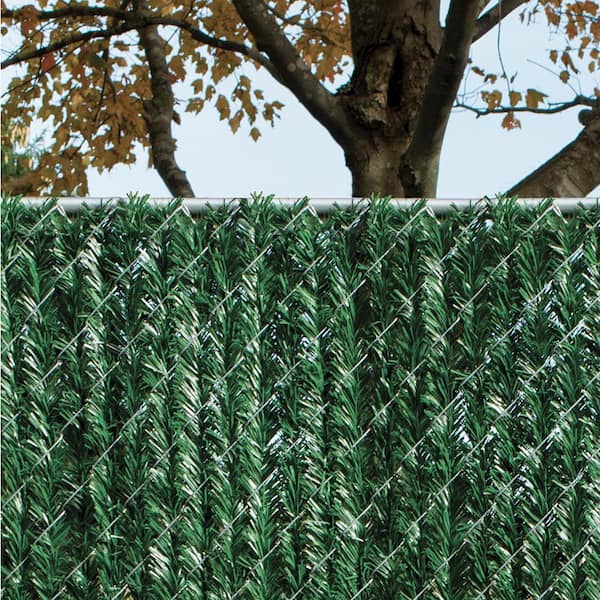 Yardgard 4 Ft H X 5 Ft W Green Privacy Hedge Slat Vinyl Fence Panel 330348gr The Home Depot