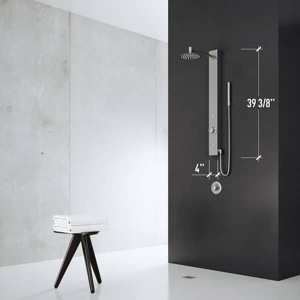 VIGO Gardenia 39 in. H x 4 in. W 2-Jet Shower Panel System with